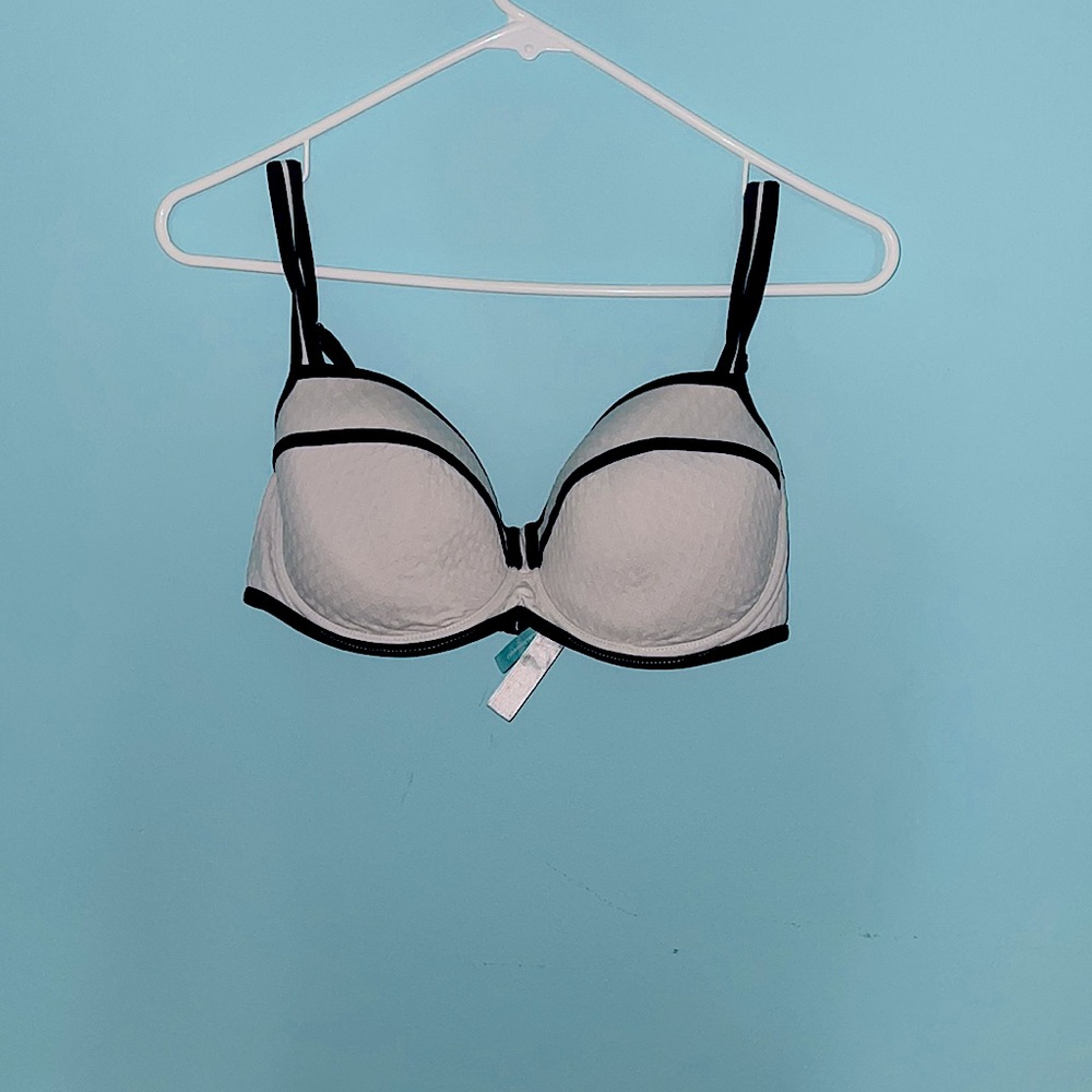 Black and White swimsuit top with support